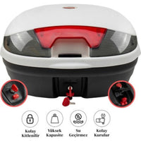 Arwic Motorsiklet Arka Çanta 46LT Beyaz Su Geçirmez ve Kolay Kurulum Özellikli