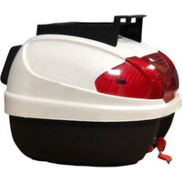 arwic Motorsiklet Arka Çanta 32 Litre Beyaz Sırt Dayamalı Üst Tabakalı Full Set