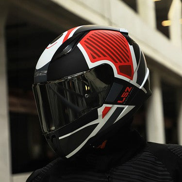 LS2 RAPID 2 RACE GRID MAT BEYAZ-KIRMIZI KASK