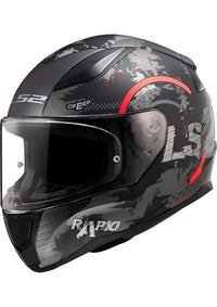 LS2 Rapıd 2 Cırcle Mat Siyah-Kırmızı Kask